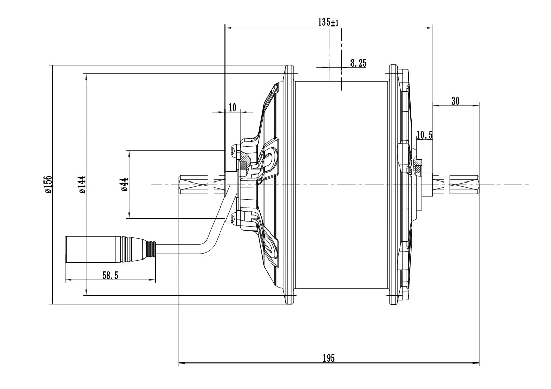 D7-135QL Hub Motor Unit (1000 Watt) (eCargo + eFat)