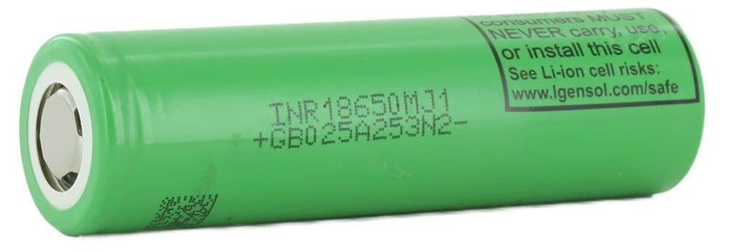 LG MJ1 INR 18650 3500mAh 3.7V High-Drain 10A Lithium Ion (Li-ion) Unprotected Flat Top Battery - Bulk