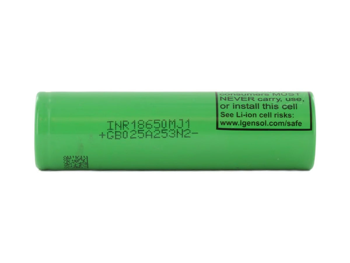 LG MJ1 INR 18650 3500mAh 3.7V High-Drain 10A Lithium Ion (Li-ion) Unprotected Flat Top Battery - Bulk