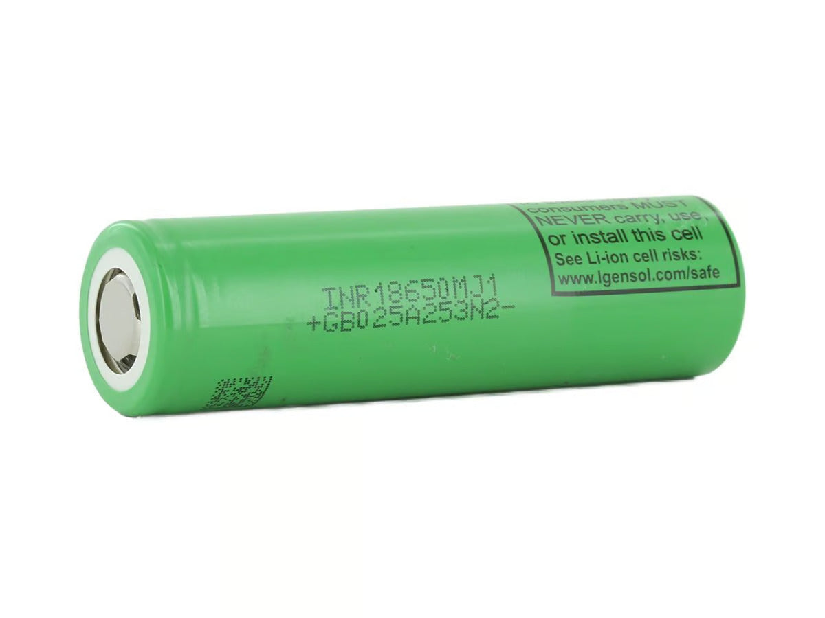 LG MJ1 INR 18650 3500mAh 3.7V High-Drain 10A Lithium Ion (Li-ion) Unprotected Flat Top Battery - Bulk