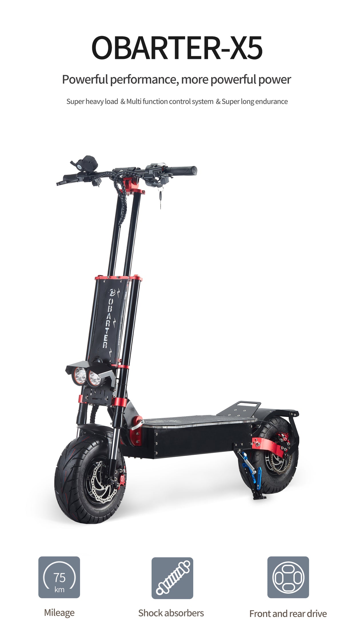 OBARTER - X5 Dual Motor Electric Scooter [60V 5600W]